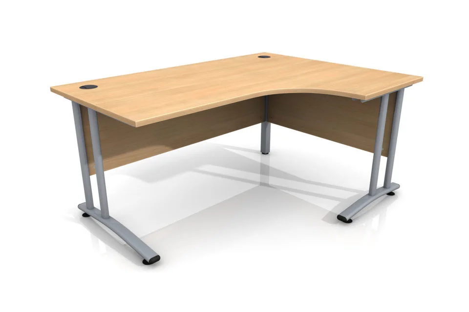 1600mm Site Office Right Hand Curved Desk