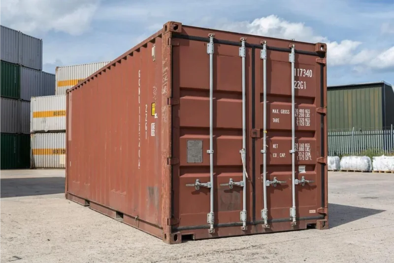 20ft Standard Wind & Watertight Shipping Container – Brick Red