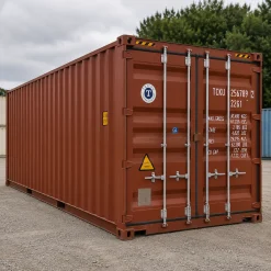 40ft New One-Trip High Cube Shipping Container – Red Brown